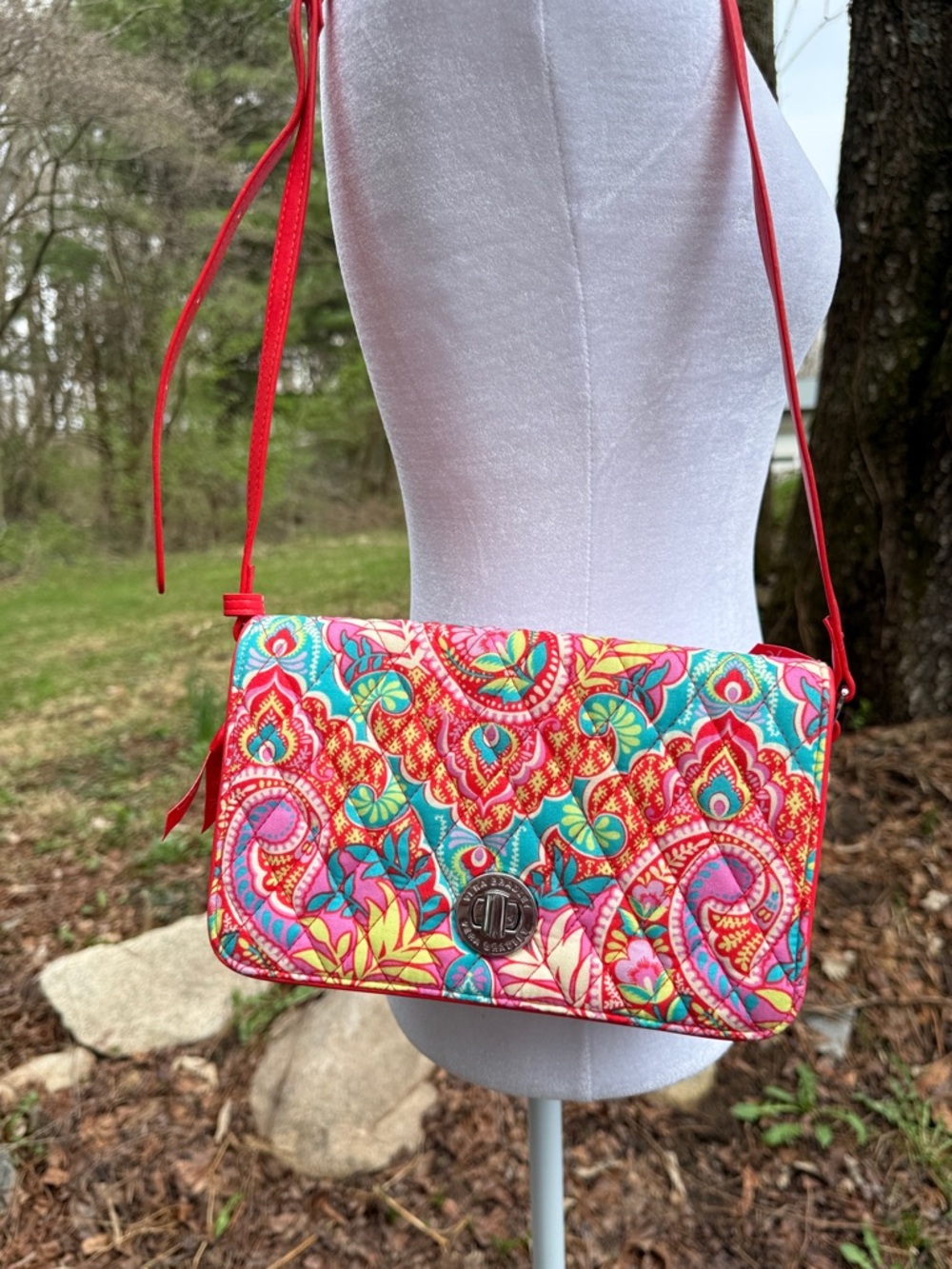 Vera Bradley Crossbody Bag Paisley In Paradise Turn Lock